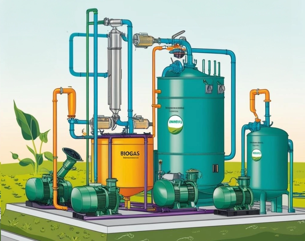 Biogas production illustration