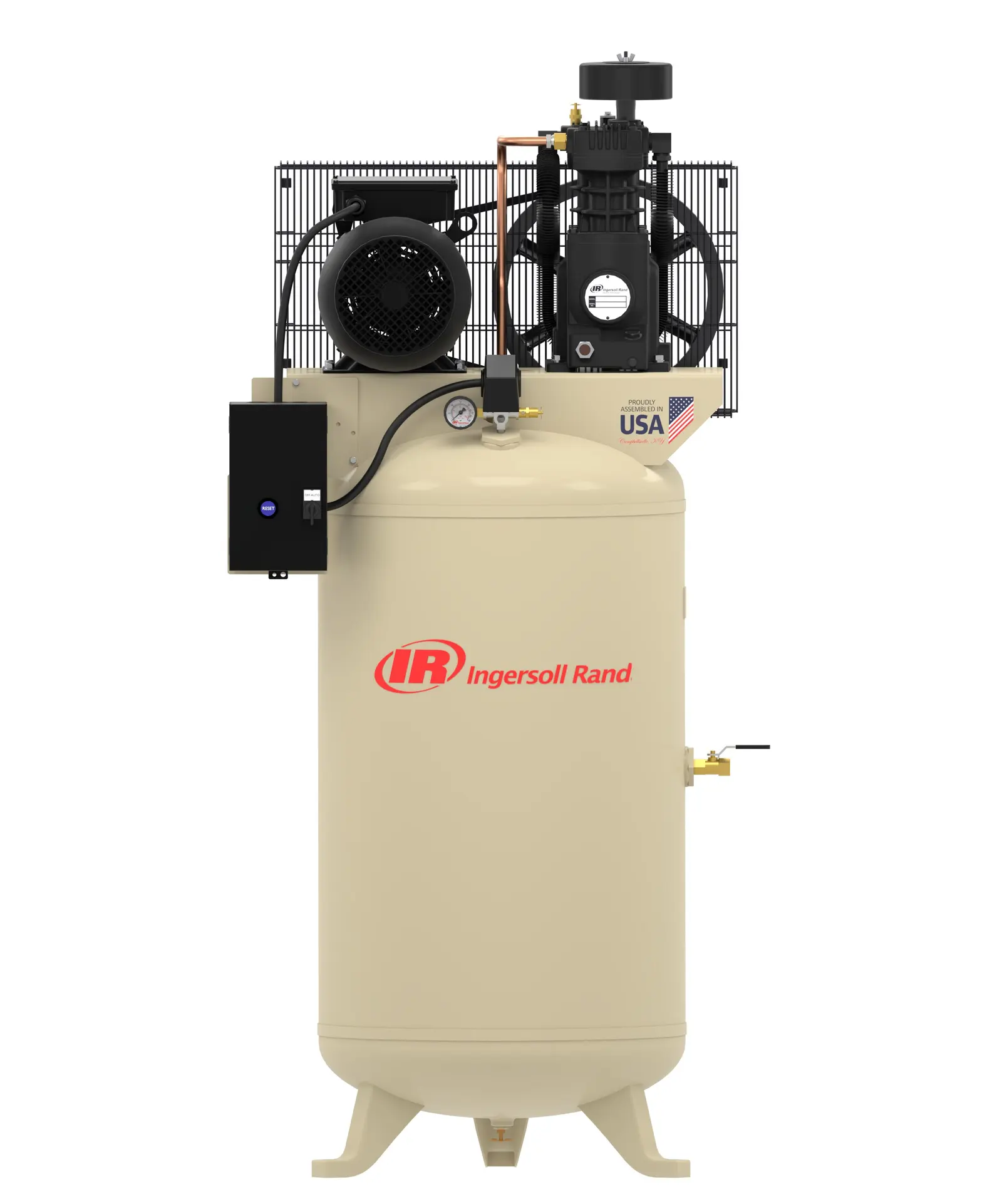 Two-Stage Electric Drive Reciprocating Air Compressor 7.5 HP, 80-Gallon Tank