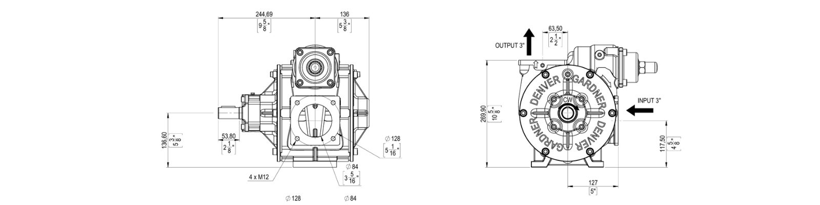 VPN Sliding Vane Pump Dimensions