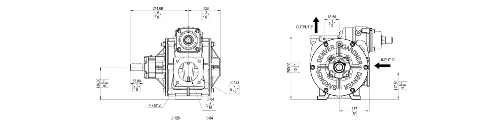VPN Sliding Vane Pump Dimensions