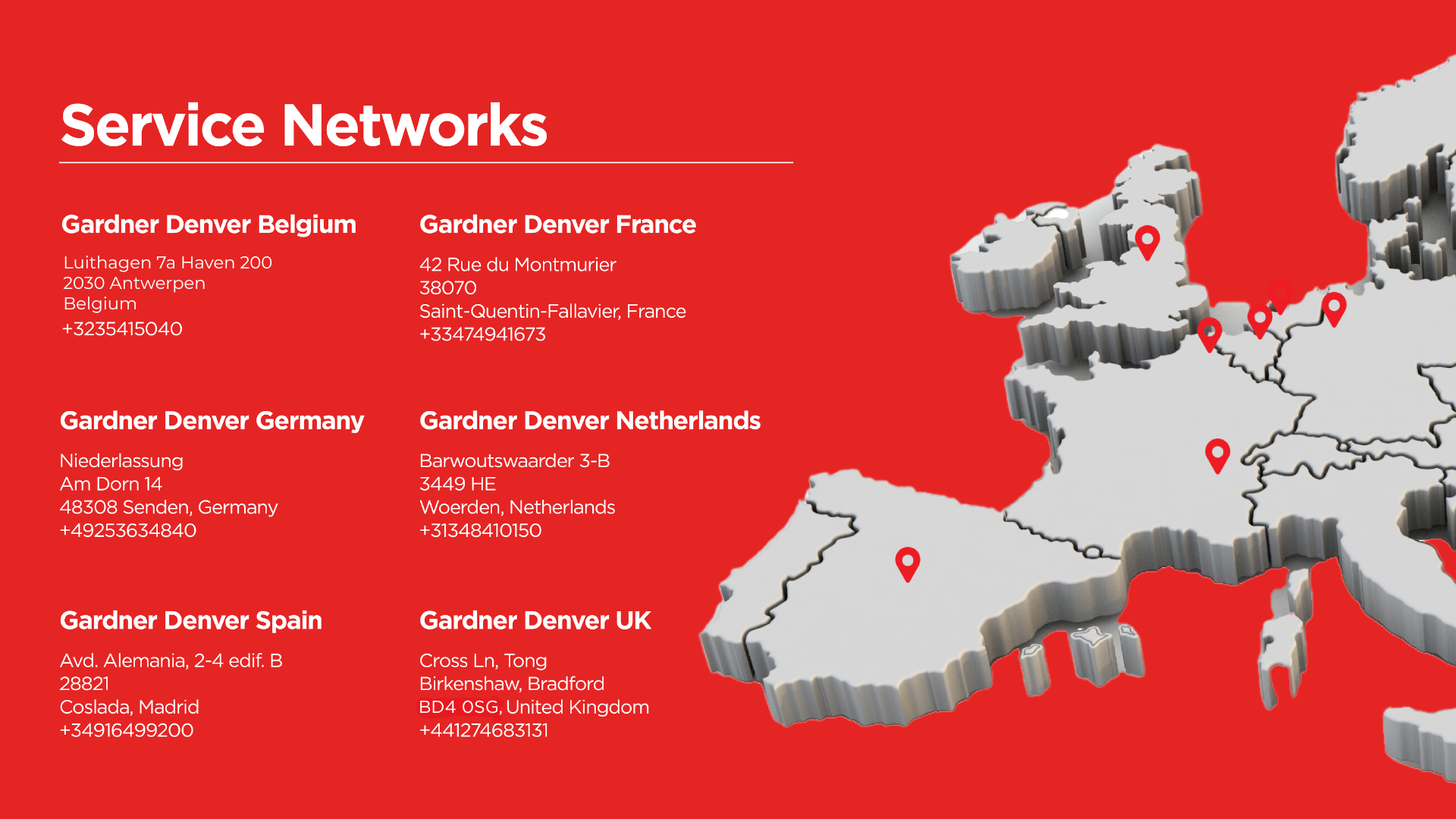 Gardner Denver Transport Global Presence