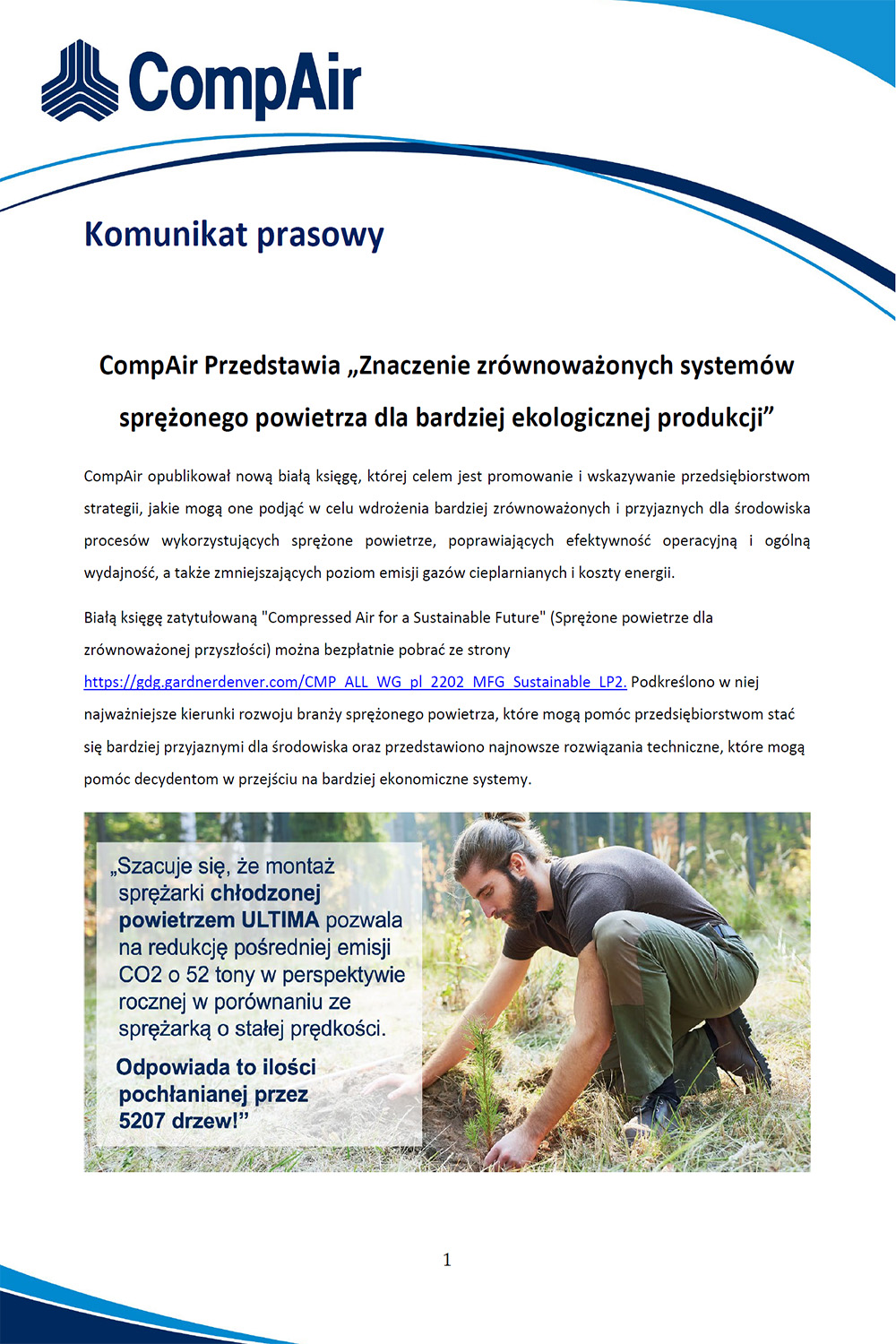 Sprężone powietrze dla zrównoważonej przyszłości