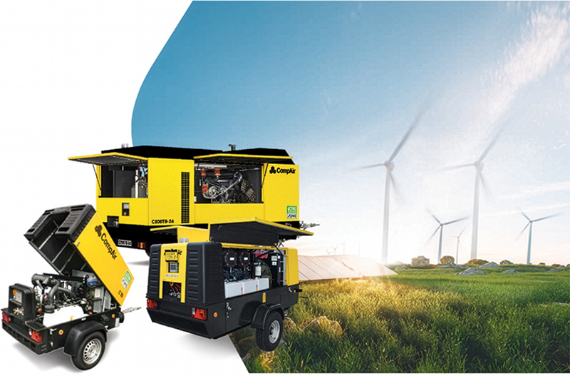 Compresseurs portables CompAir avec éoliennes