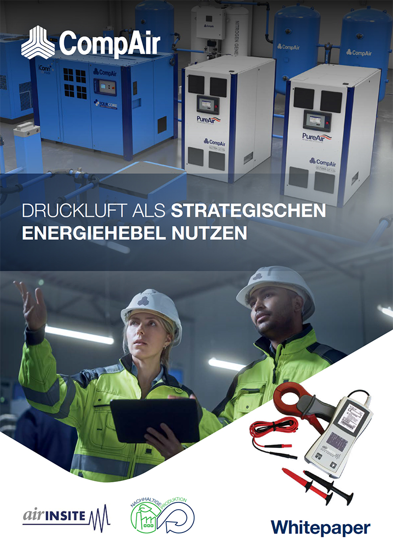 Titelbild des CompAir Whitepapers zu Druckluft-Audits