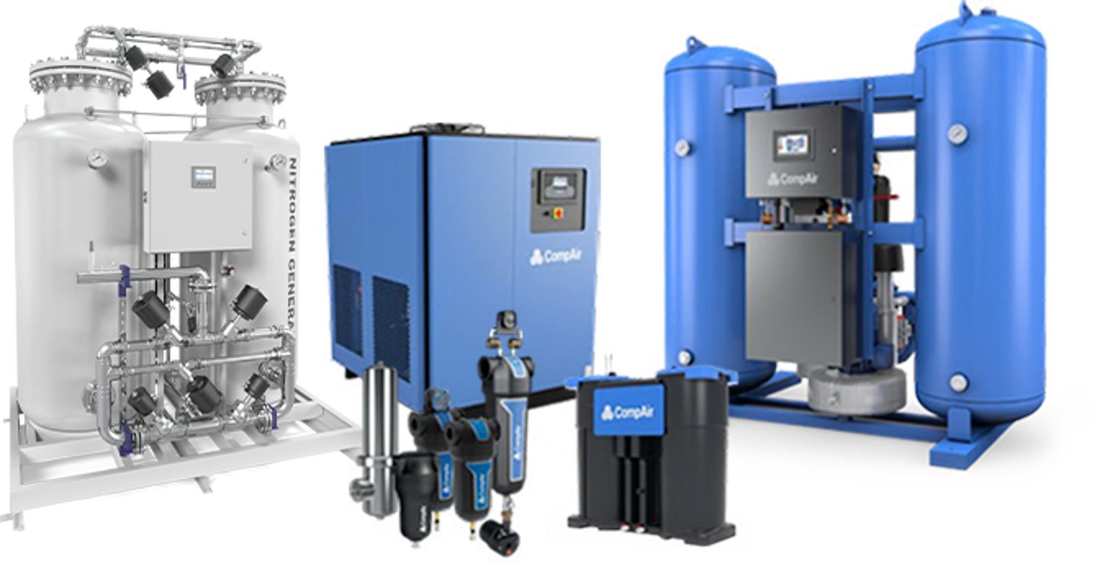 Air treatment and nitrogen generation system for brewery compressed air applications.