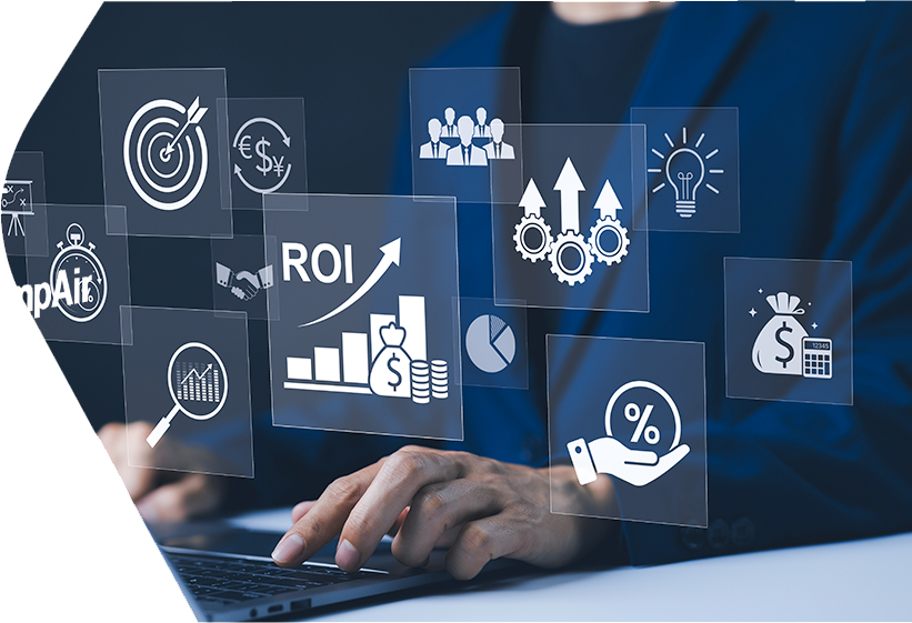 ROI and efficiency analytics dashboard