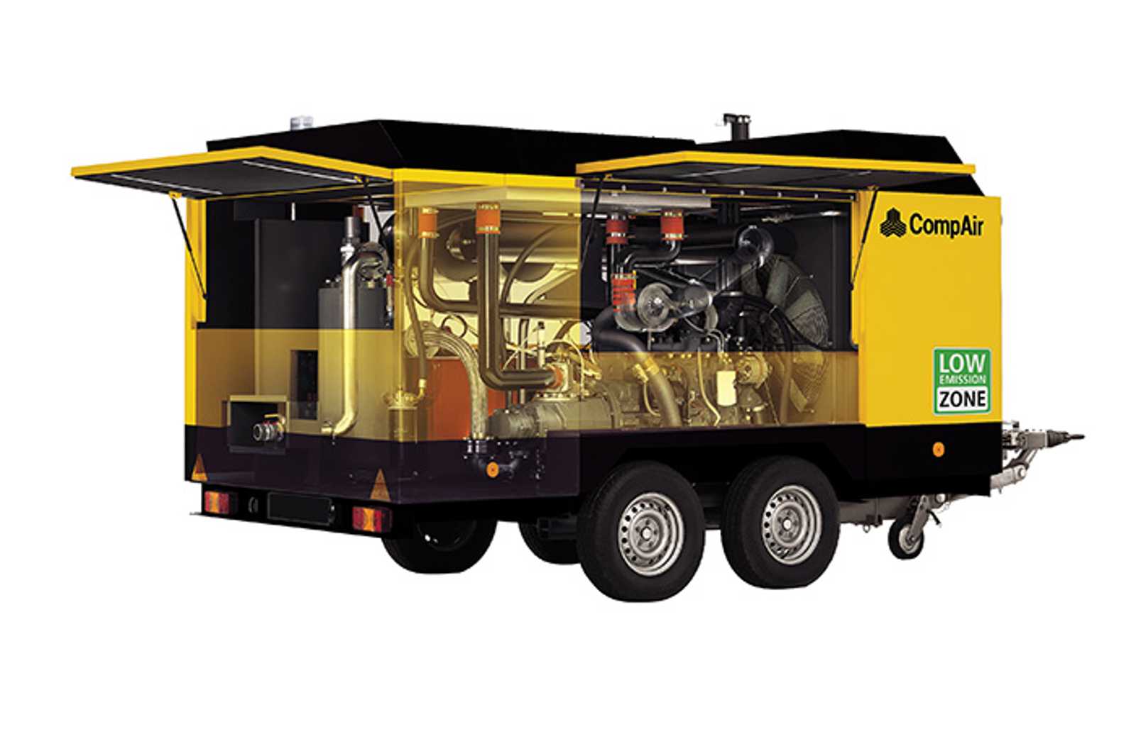 Schéma du grand compresseur d'air portable TurboScrew ouvert