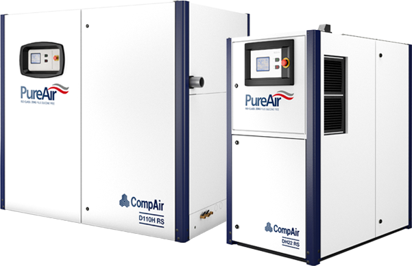 Compresseurs à vis sans huile CompAir PureAir de la série DH