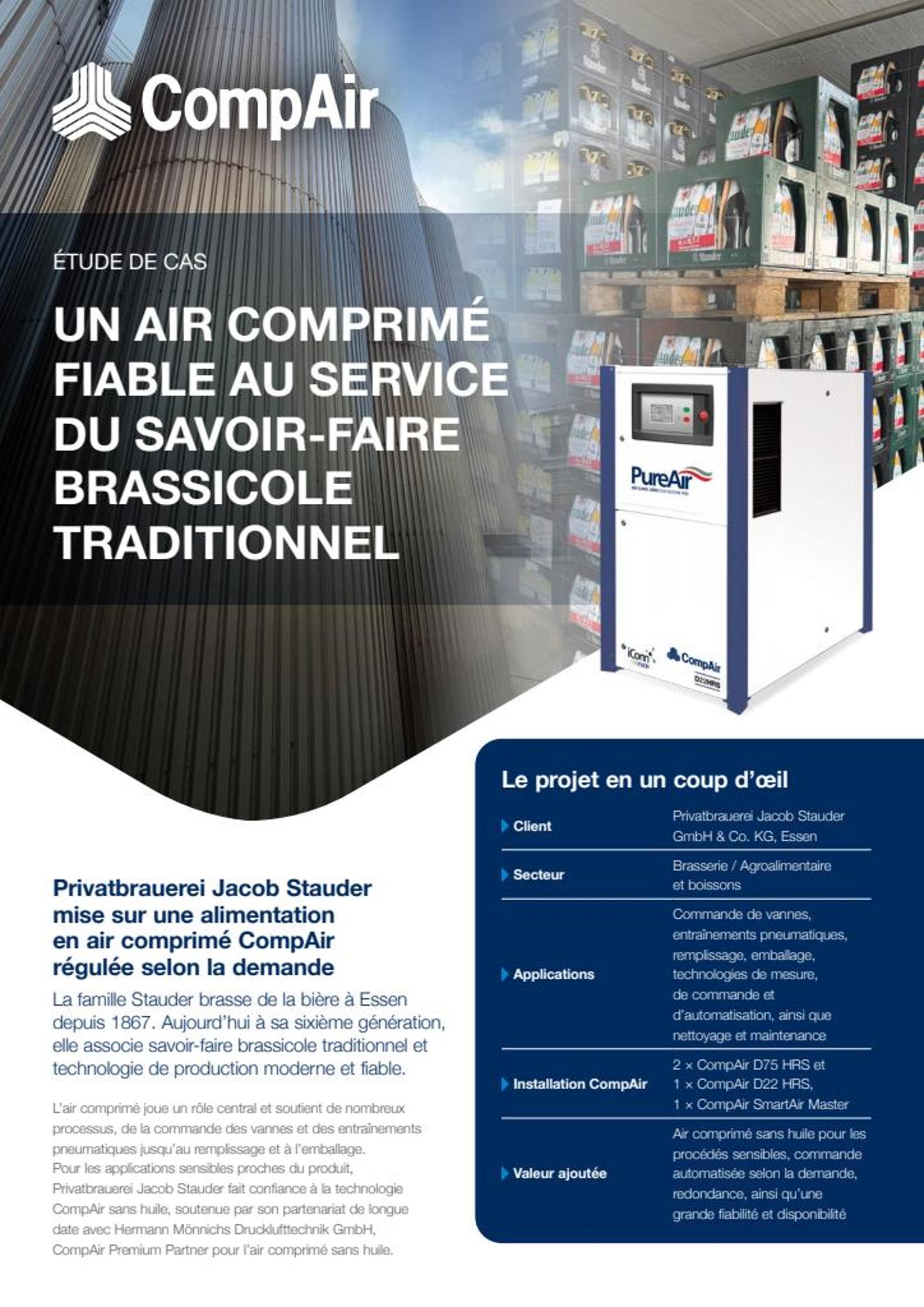 Étude de cas CompAir sur l’air comprimé à la brasserie Stauder
