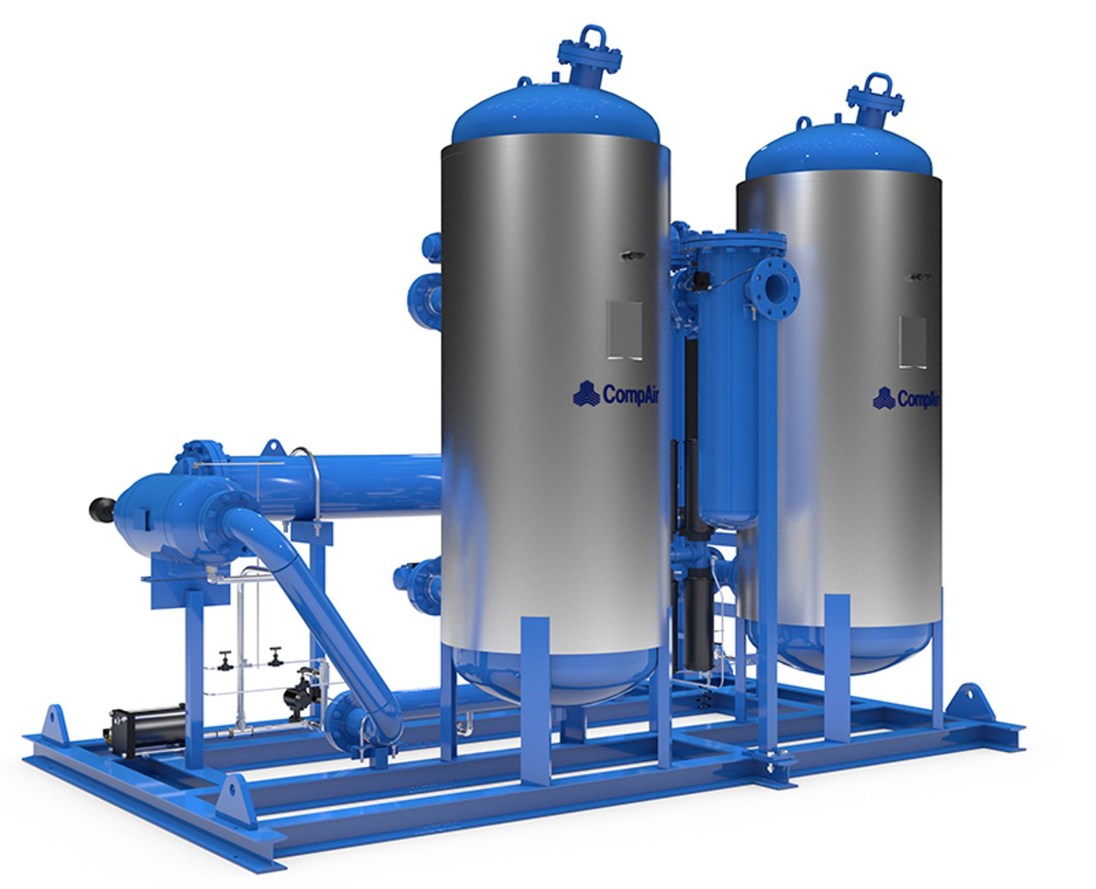 Sécheur à compression thermique CompAir, vue avant droite, deux cuves