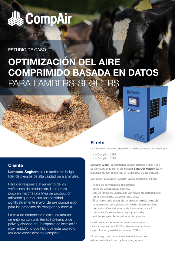Lambers-Seghers mejora la fiabilidad de la producción mediante una optimización del aire comprimido basada en datos