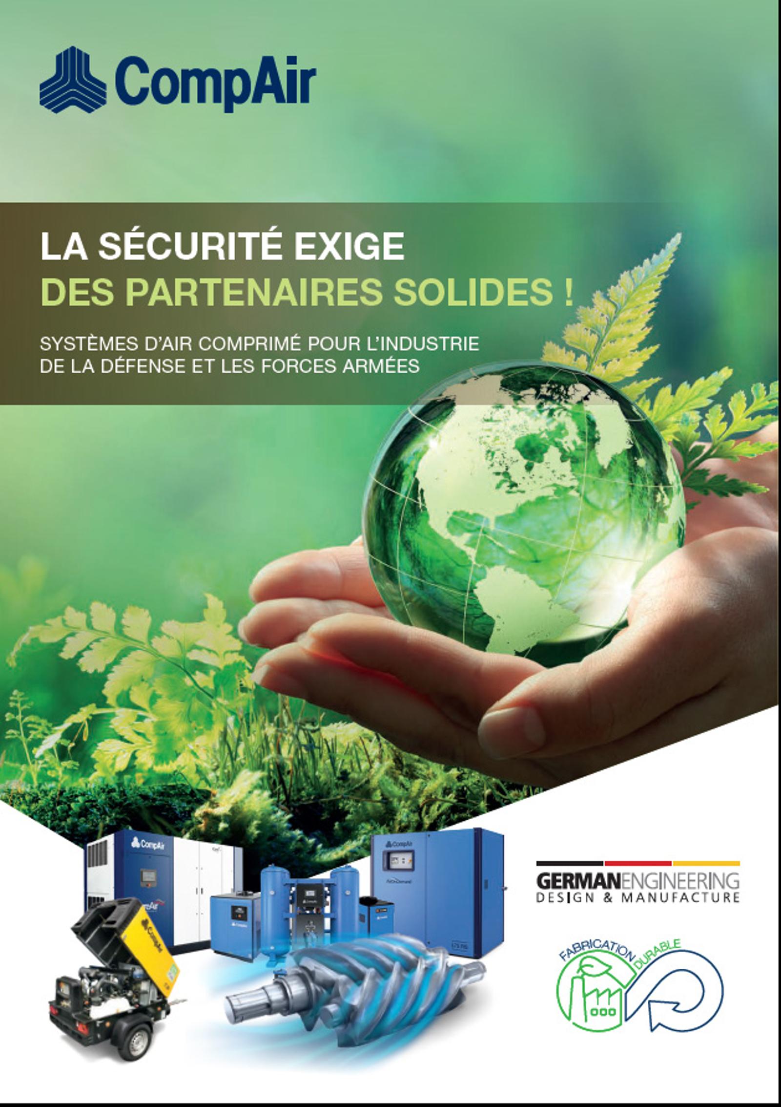 Systèmes d’air comprimé durables pour la défense et les forces armées – couverture de brochure