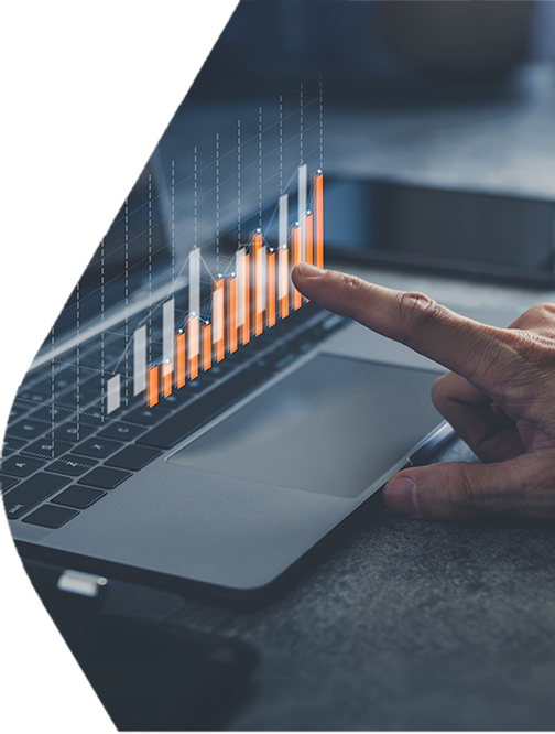Industrial performance analytics dashboard with rising efficiency graph