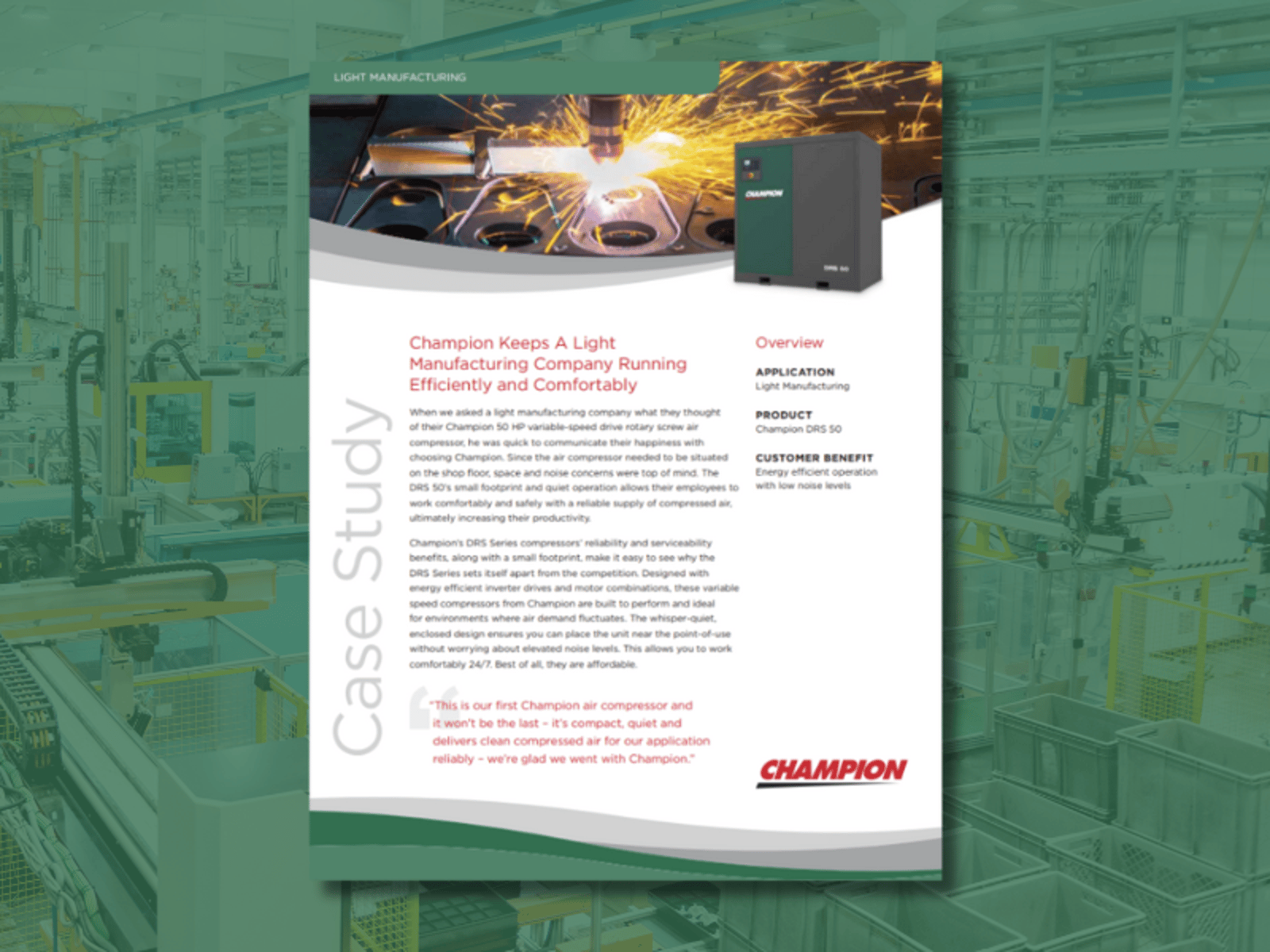 Champion DRS 50 Light Manufacturing Case Study