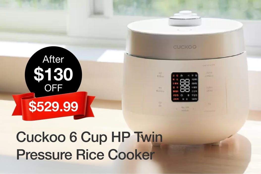 Cuckoo 6 Cup HP Twin Pressure Rice Cooker CRP-ST0609F
