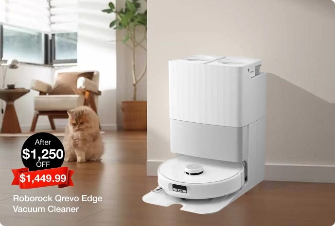 Roborock Qrevo Edge Vacuum Cleaner White RR-QRE02-03-WHT