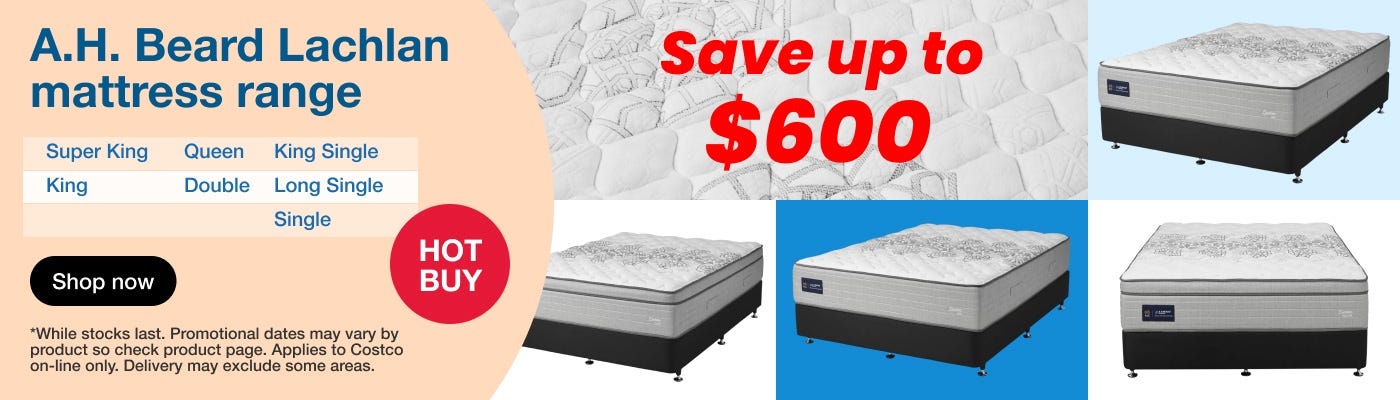 AH Beard Lachlan mattress range - save up to $600