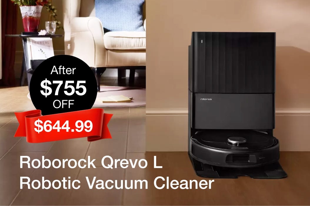 Roborock Qrevo L Robotic Vacuum Cleaner RR-QRL52-03-BLK Black