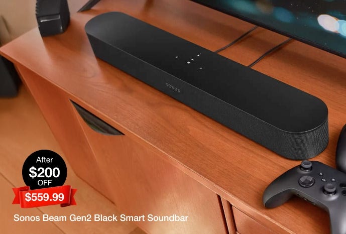 Sonos Beam Gen2 Black Smart Soundbar