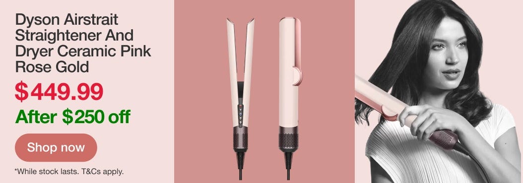 Dyson Airstrait Straightener And Dryer Ceramic Pink Rose Gold