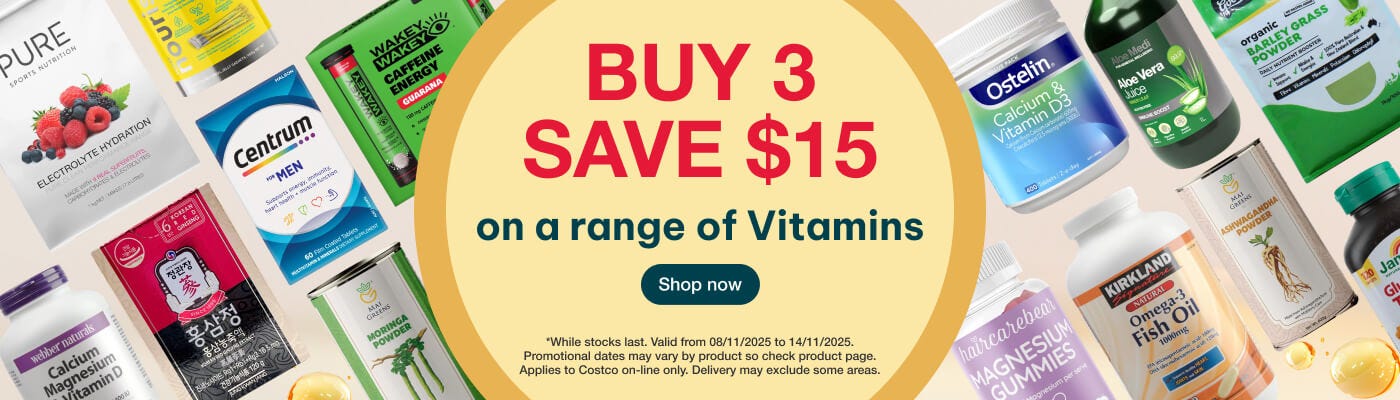 Buy 3 Save $15 on a range of vitamins