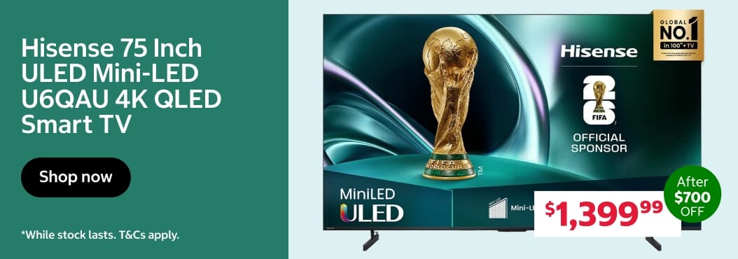 Hisense 75 Inch ULED Mini-LED U6QAU 4K QLED Smart TV