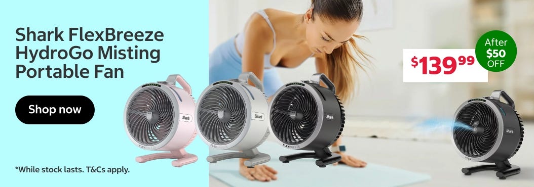 Shark FlexBreeze HydroGo Misting Portable Fan