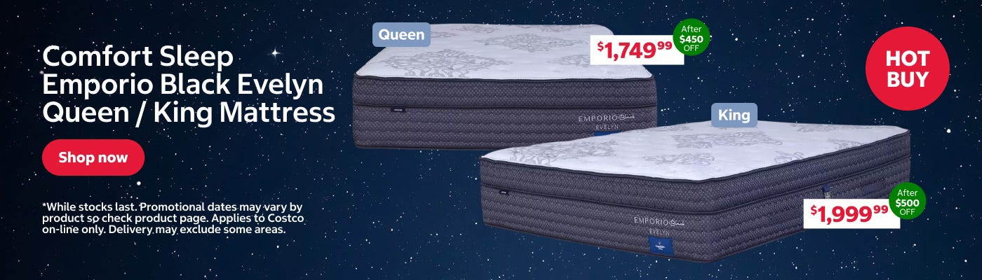 Comfort Sleep  Emporio Black Evelyn Queen / King Mattress
