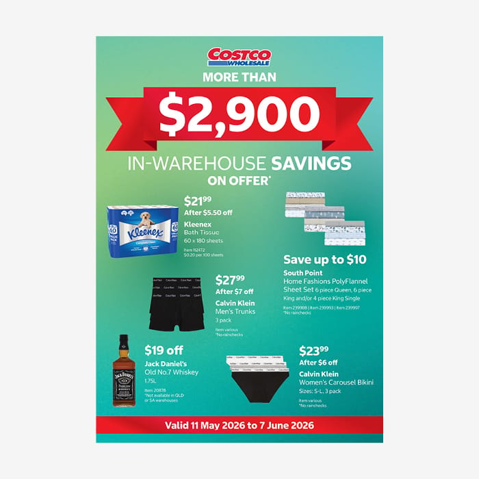 In-Warehouse Savings Active: 11 May 2026 – 7 Jun 2026