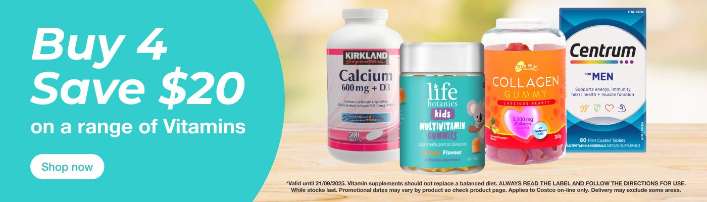 Buy 4 save $20 on a range of Vitamins