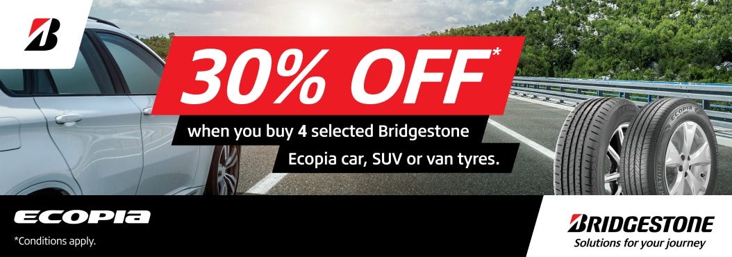 30% off Ecopia tyres