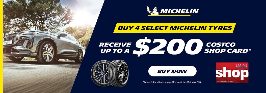 Buy 4 tyres, receive up to $200 costco shop card