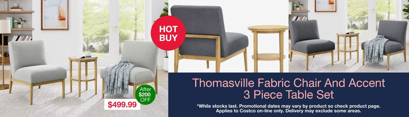 Thomasville Fabric Chair And Accent 3 Piece Table Set