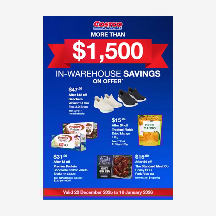 In-Warehouse Savings Active: 22 Dec 2025 – 18 Jan 2026