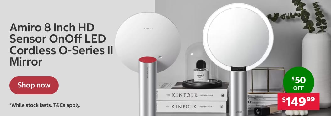 Amiro 8 Inch HD Sensor OnOff LED Cordless O-Series II Mirror