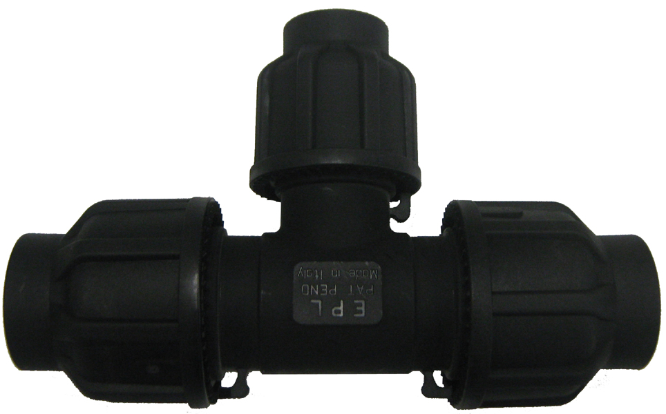 Compressed air tubes fittings and valves tee product image 2 on white  background| piping system  | OMI