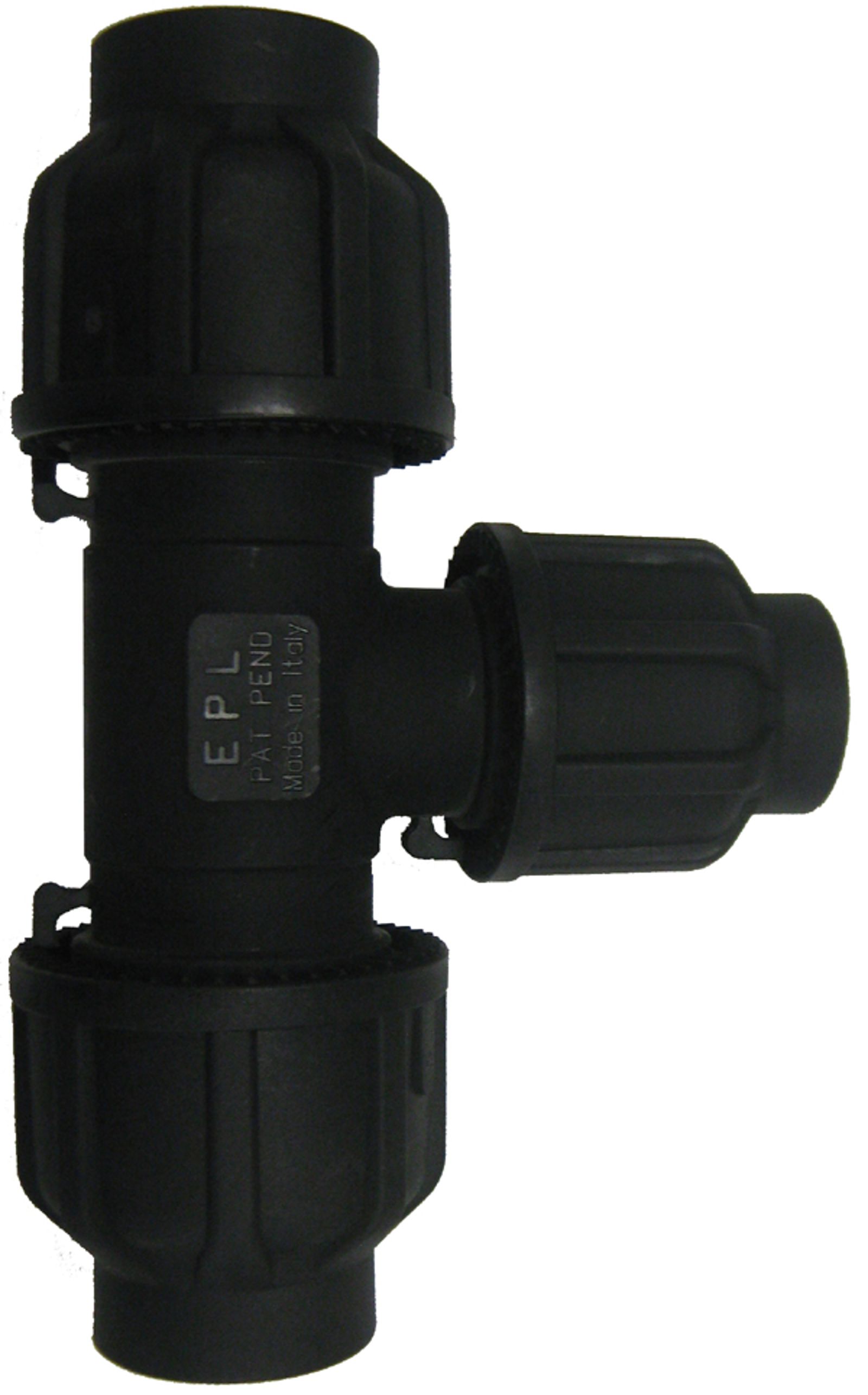 Compressed air tubes fittings and valves tee product image 2 on white background| piping system | OMI