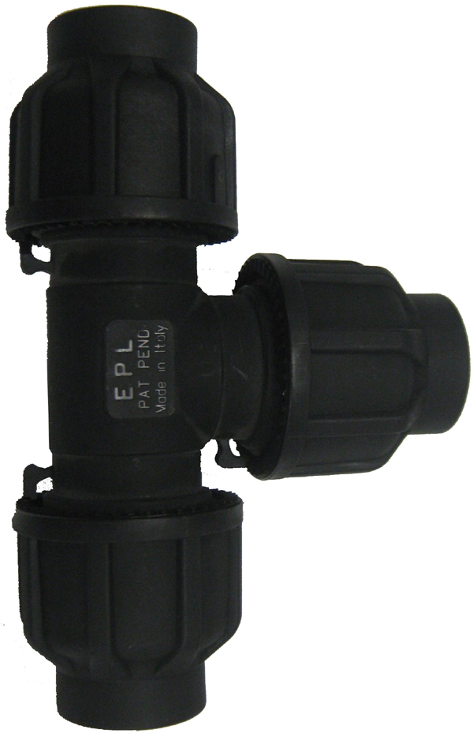 Compressed air tubes fittings and valves tee product image 1 on white background| piping system | OMI