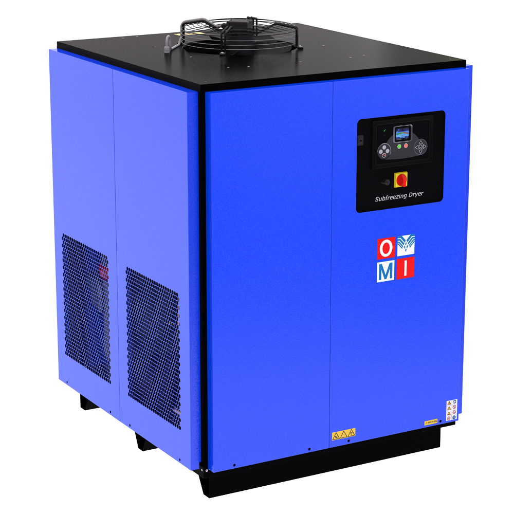 Refrigeration air dryers sub freezing refrigeration dryers product image 2 on white  background| compressed air treatment | OMI