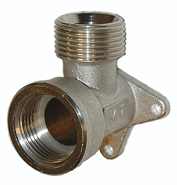 Compressed air tubes fittings and valves wall bearing elbows product image 2 on white  background| piping system  | OMI