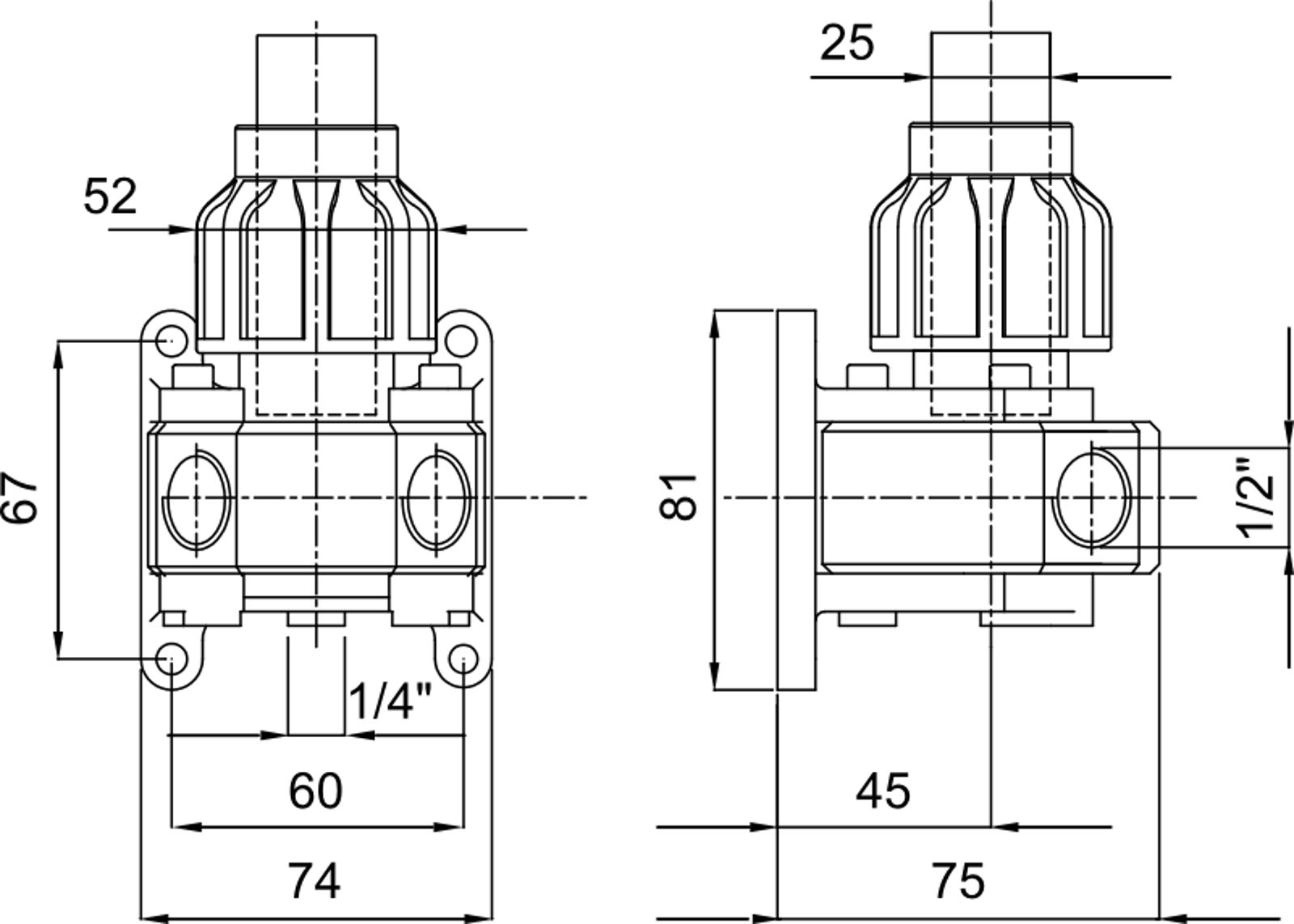 Compressed air tubes fittings and valves appliques technical drawing 3| piping system | OMI