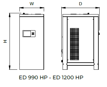 Refrigeration air dryers high pressure refrigeration dryers  technical drawing 2| compressed air treatment | OMI