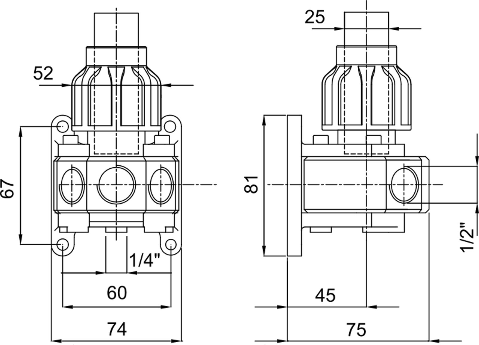 Compressed air tubes fittings and valves appliques technical drawing 2| piping system | OMI