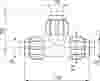 Compressed air tubes fittings and valves tee technical drawing 3| piping system  | OMI