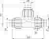 Compressed air tubes fittings and valves tee technical drawing 2| piping system  | OMI