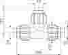 Compressed air tubes fittings and valves tee technical drawing 5| piping system  | OMI