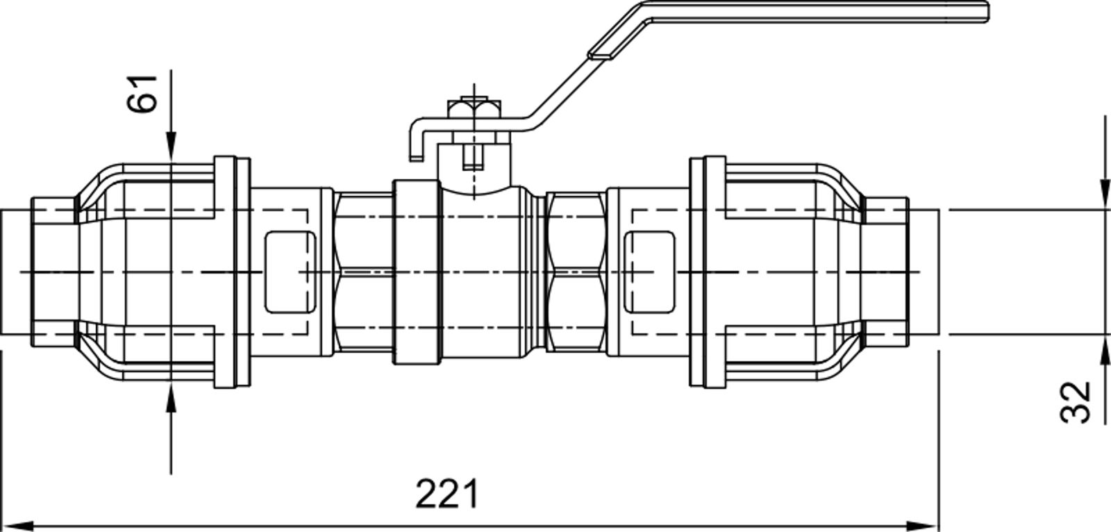 Compressed air tubes fittings and valves valves technical drawing 3| piping system | OMI