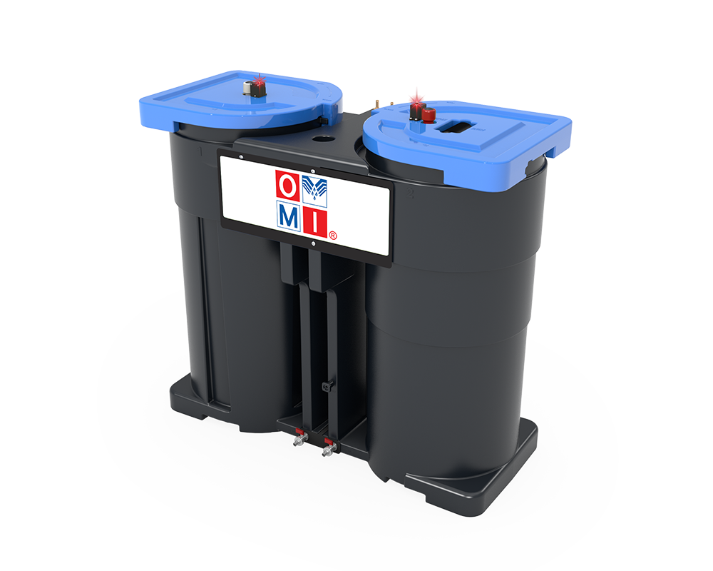 OMI Ecoplus water oil separator showing operational status indicators