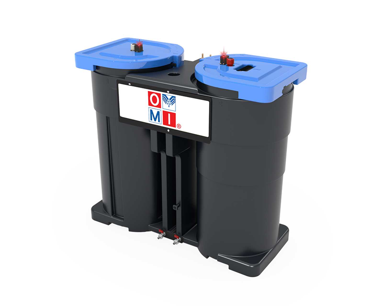 OMI Ecoplus water oil separator showing operational status indicators