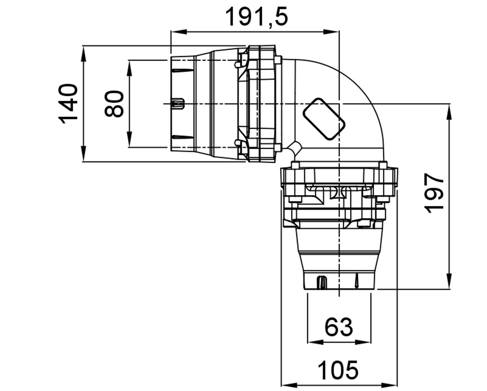Compressed air tubes fittings and valves elbows technical drawing 12| piping system | OMI